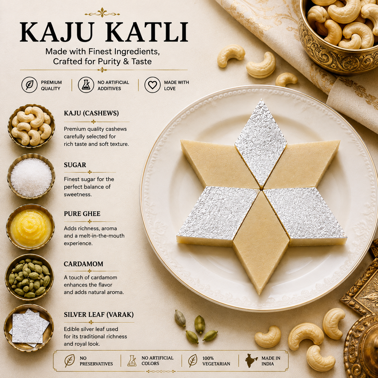 Indo Sweets - Kaju Katli
